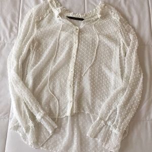 White “Zara Basic” Button Down Blouse